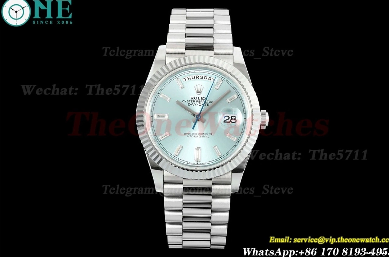 Ice Weight) 40mm NOOB SS A2836(Gain 228236 SS Dia DayDate Blue 0124